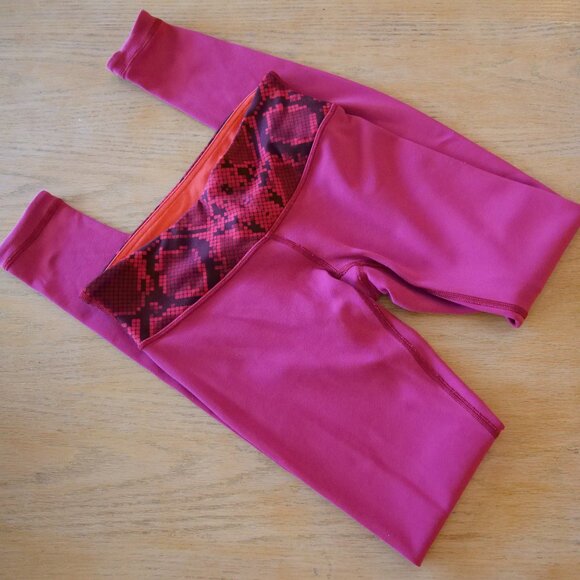 Lululemon snake print waistband leggings (Size 4, berry/orange) - Picture 1 of 6